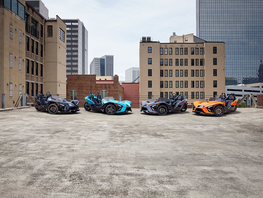 New colorways for the 2023 Polaris Slingshot family.