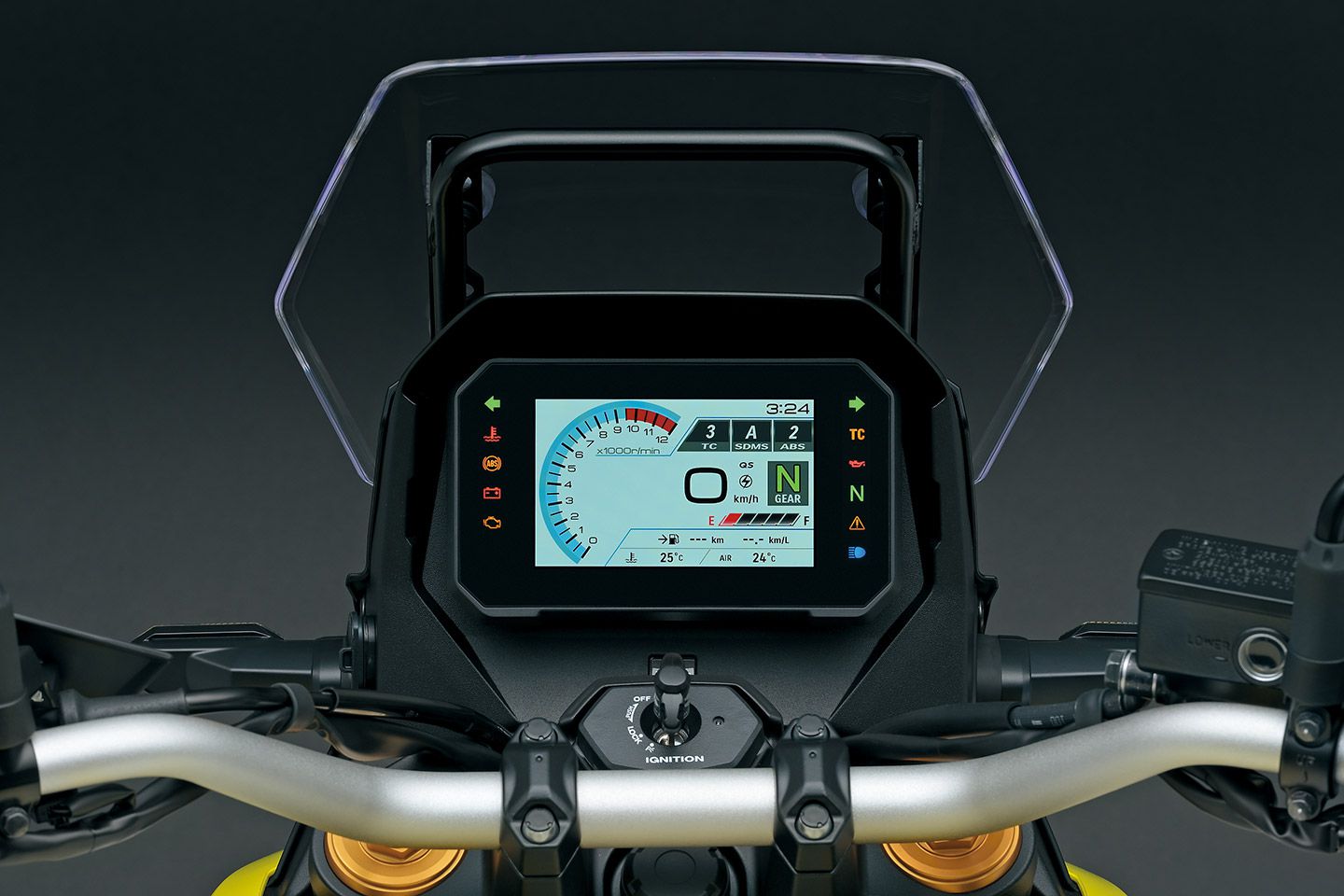 A 5-inch TFT display is a welcome addition to the V-Strom lineup.