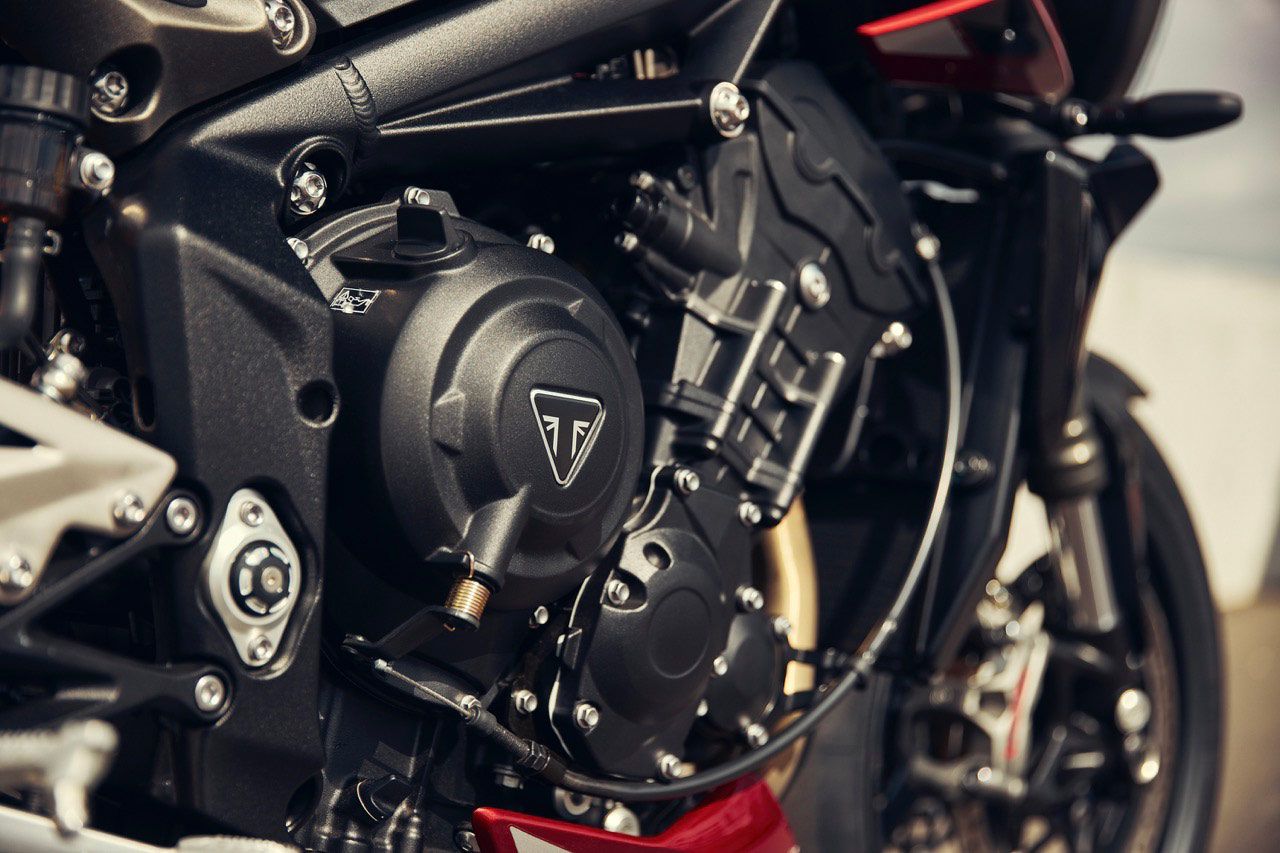 Triumph is quick to emphasize the close connection between its Moto2 powerplant and the inline-triple used in the Street Triple lineup, and has introduced Moto2-derived developments to make its point.