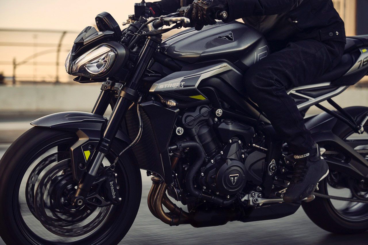 Ergonomics vary between models, but there’s no denying the Street Triple’s overall sporty layout. This is a bike that’s great for around-town riding, but isn’t afraid of showing its serious side.