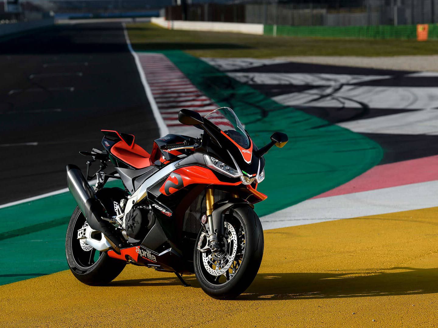 Numbers don’t tell the full story; The Aprilia’s V4 sings a song of its own.