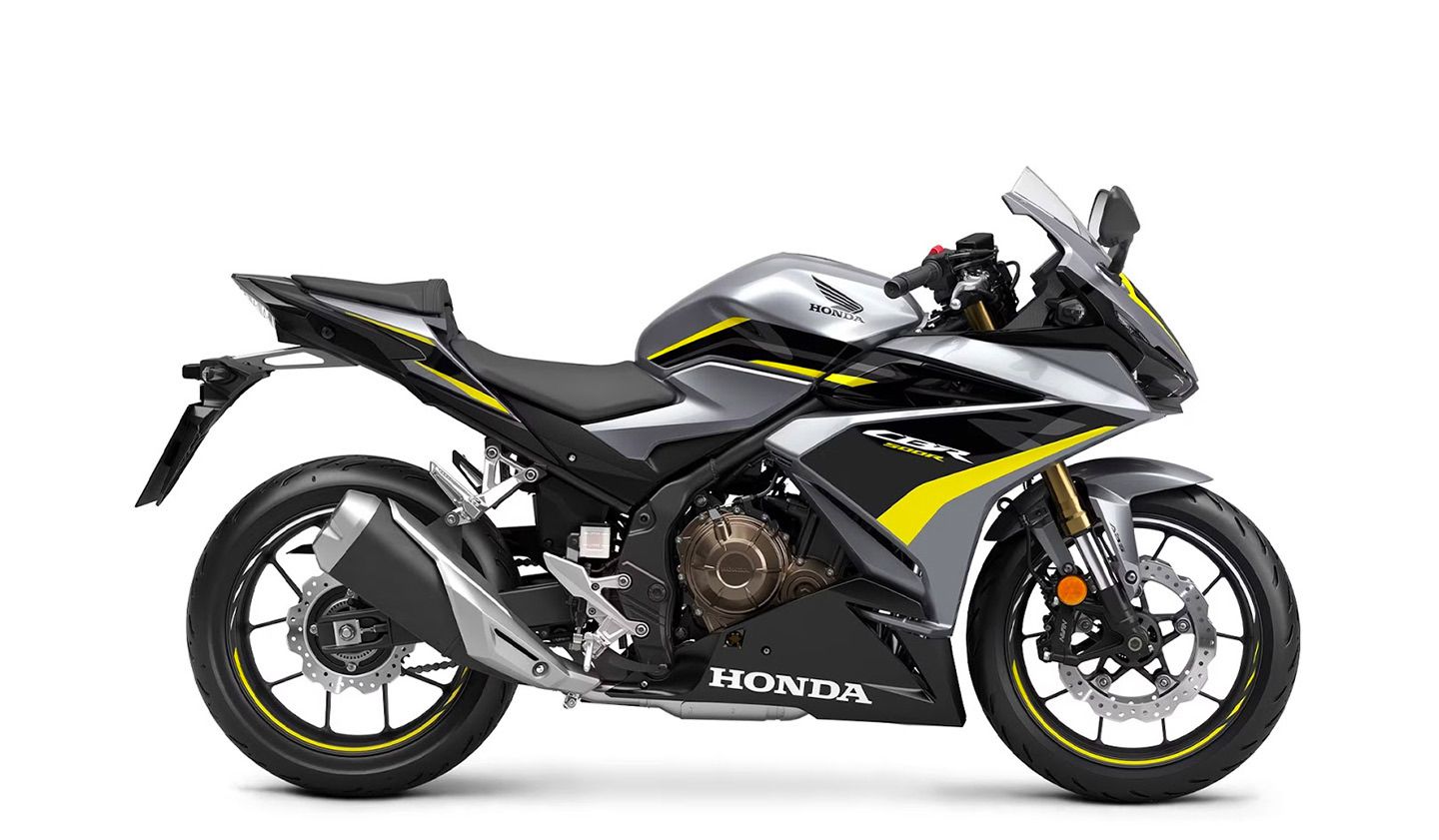 Sporty spice on two wheels: the 2023 Honda CBR500R.