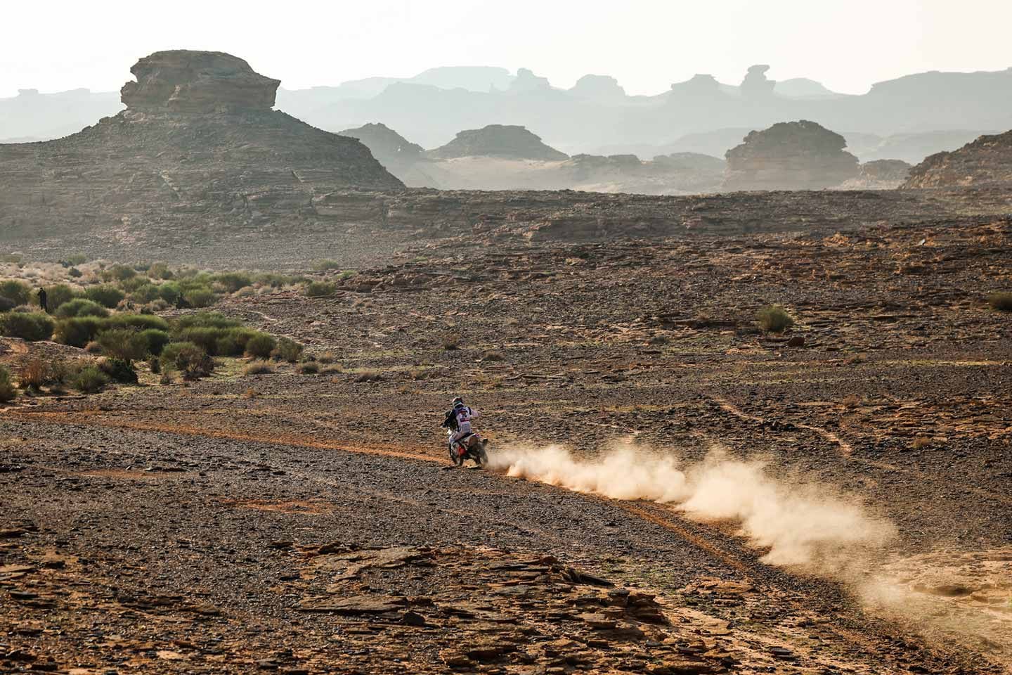 Jean-Loup Lepan heads into hardship during Stage 1, between AlUla and Al Henakiyah, Saudi Arabia.