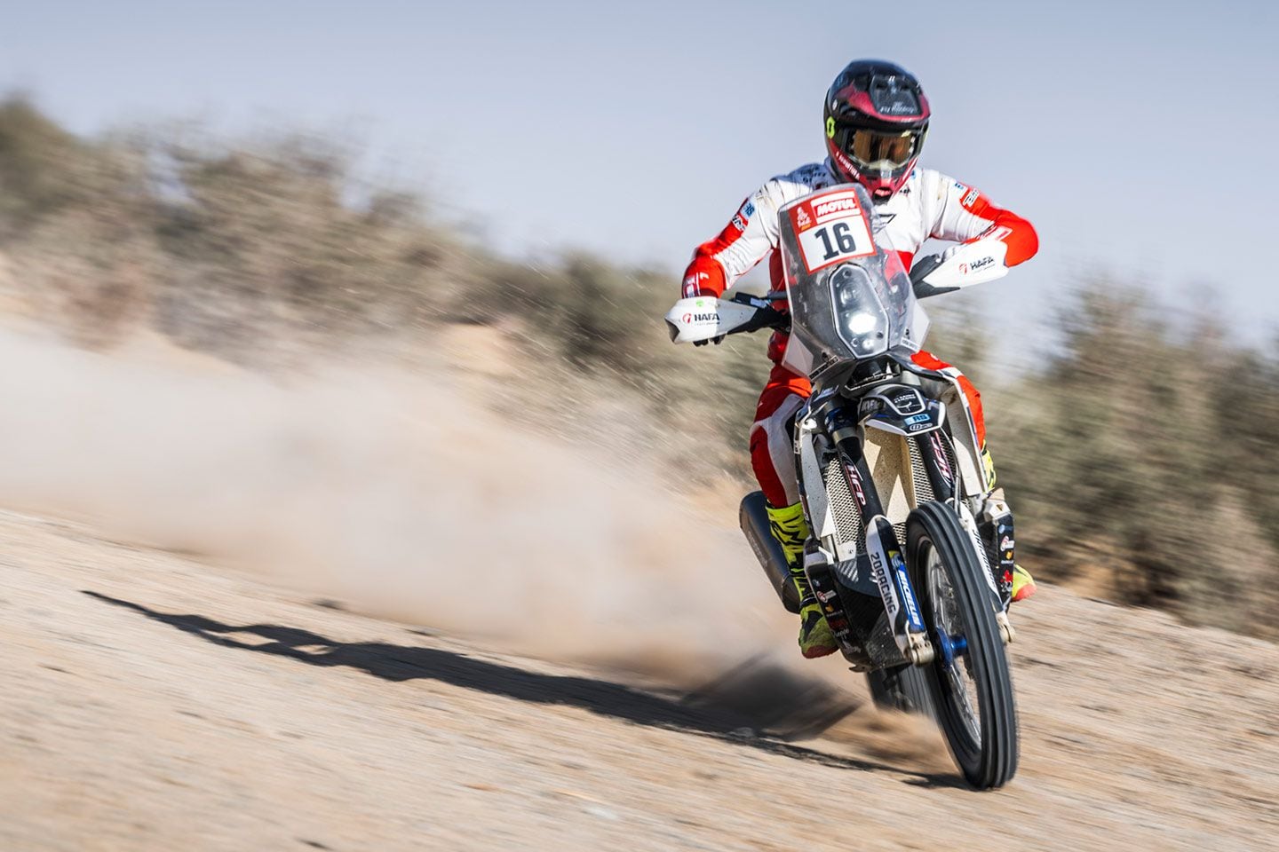 Romain Dumontier’s Team Dumontier Racing Husqvarna powers through Stage 3. He finished 12th overall.