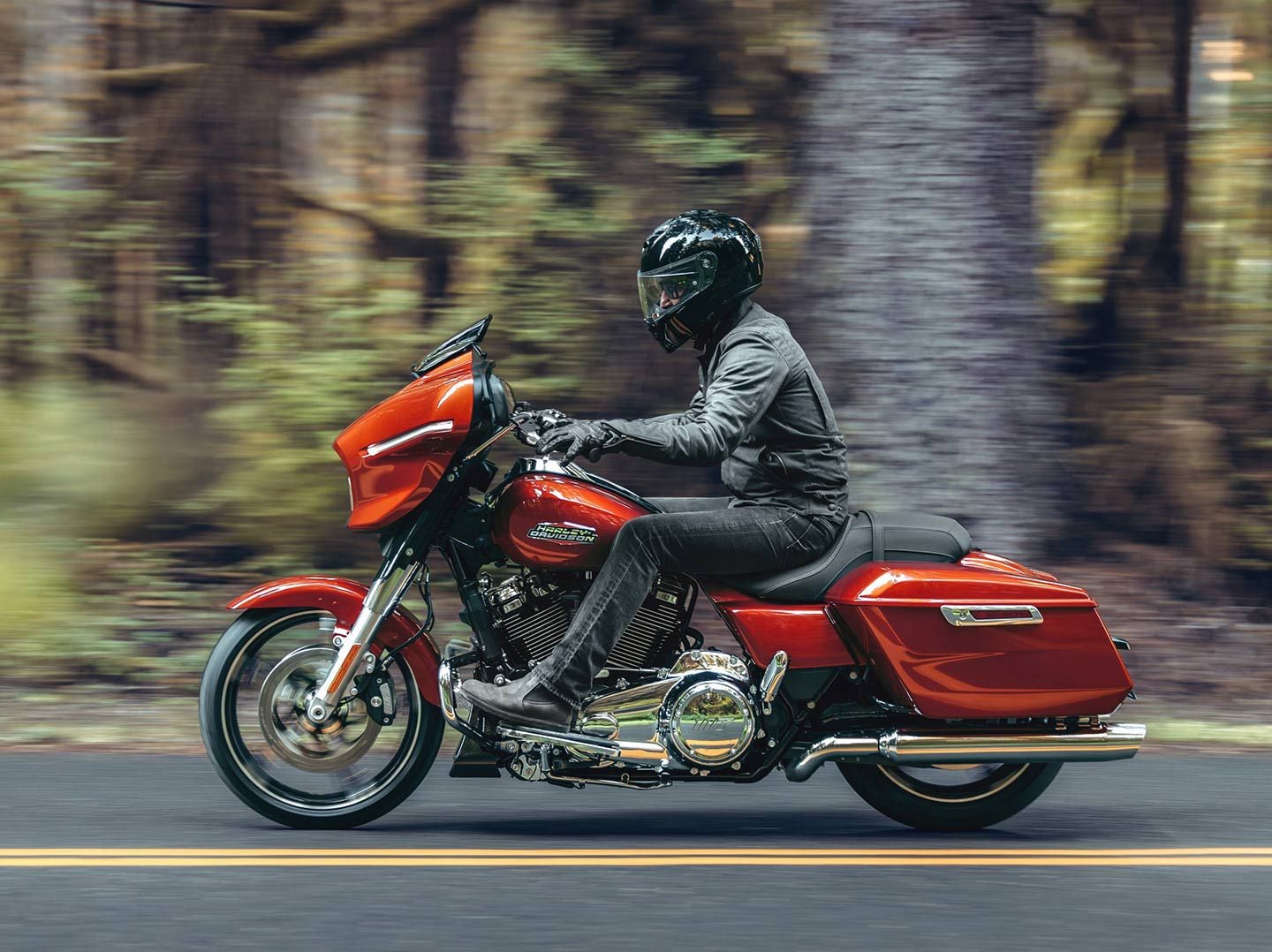 The redesigned 2024 Street Glide (and Road Glide) now rolls with the more powerful Milwaukee-Eight 117 engine and upgraded Showa suspension.